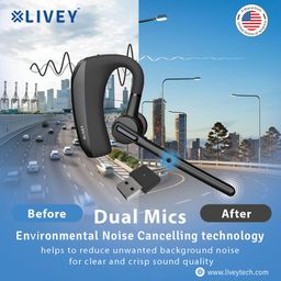 LIVEY 712BT Plus-ENC Mono Bluetooth Series with USB Dongle Dynamic Audio ENC Mic Elegant Design Multipoint Technology Optimized for UC and Microsoft Teams (Balck) image 5