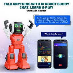 Mirana Moonwalker | Smart Interactive AI Walking & Talking Robot | USB Rechargeable Type-C | in-Built Bluetooth Speaker | Remote & App Controlled Toy for Kids 2+ 3+ 4+ 5+ 6+ Years (Red) image 3