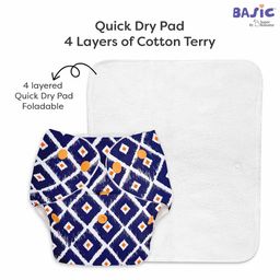SuperBottoms BASIC Pack of 4 Freesize Adjustable, Washable and Reusable Cloth Diaper for babies 0-3 Years | One Size Adjustable Diapers (Pack of 4 diapers+ 4 inserts) Assorted prints image 4