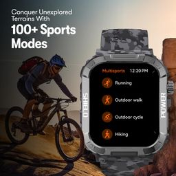 Fastrack Limitless Valor Rugged Smartwatch|Large 1.91" Super UltraVU Display|Functional Crown|Highest 320x385 Pixel Resolution|SingleSync BT Calling|100+ Sports Modes & Watchfaces|IP68 (Grey Camo) image 5