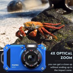Kodak PIXPRO WPZ2 Rugged Waterproof 16MP Digital Camera with 4x Optical Zoom (Blue) Bundle with Koah Nostrand Gadget Bag, Floating Camera Strap (Yellow), and 32GB UHS-I microSDHC Memory Card (4 Items) image 4