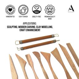ArtRight Artists' Clay Modelling Tools (Set of 10); Craft Modelling & Sculpting Tools for Pottery, Sculptures, Polymer, Paper & Mache - 10 pcs image 5