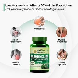 Vlado’s Himalayan Organics Magnesium Citrate + Glycinate + Oxide Complex 1648 mg Supplement For Men And Women | Boost Heart, Nerve & Muscle Health | Good For Strong Bones | Maintain Sugar Level - 120 Vegetarian Tablets image 4
