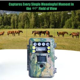 TECHDASH T5 Trail Camera 64MP with 1080P Full HD Video, 0.7s Trigger Speed, 60° Wide Angle Lens, IR & Xenon Flash Night Vision, IP68 Waterproof, for Wildlife Forest Monitoring & Farm Security image 3
