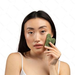 jm seller Facial Massager Jade Roller & Gua Sha Tool Reduces Wrinkles Fine Lines and Dark Circle. image 5