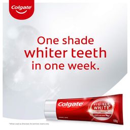 Colgate Visible White, teeth whitening Toothpaste with sparkling mint - 100gm image 2