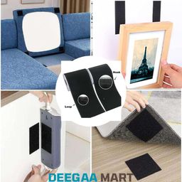 DEEGAA MART 4 Inch x 1 Meter Hook and Loop Tape, Strips with Adhesive, Couch Cushion Multi-Purpose Carpet Anti Slip Rug Gripper, Double Sided Hook Loop Rolls, image 5
