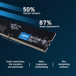 Crucial Basics 16GB DDR5 4800Mhz CL40 UDIMM Desktop Memory- Black (CB16GU4800) image 5