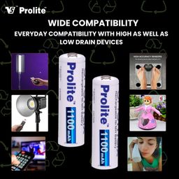 Prolite EneMAX Ni‐Mh AAA Rechargeable Battery 1100mAh | Pack of 2 | Low Self Discharge | Used with Digital Camera, Game Controller, LED Torch, Toys, Shaver and More image 4