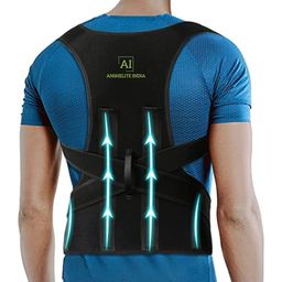 anshelite india Unisex Posture Corrector With Adjustable Straps | Back Support Straightener, Improve Hunchback, Shoulder & Back Pain with Two Metallic Plates at back For Best Support-Free Size image 1