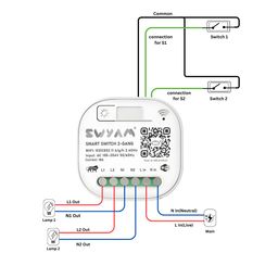 2-Gang WiFi Smart Switch - Made In India (1-Year Warranty), Electrical Safety, No Hub Required, Supports Alexa & Google, 2-Way Control, 16A Load image 4