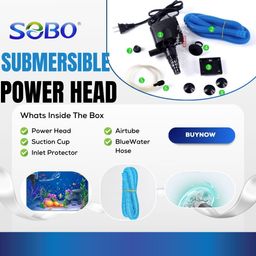 VAYINATO SOBO WP-880 Aquarium Submersible Pump Power Head | Power :15W | Output : 800L/H | Maximum Lifting Height : 1m image 2