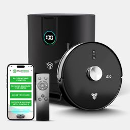 MecTURING S10 ADC Robotic Floor Vacuum Cleaner | with Auto Emptying Station | Superior Suction Power of 10000 Pa | LiDAR NavPro5 Navigation for Home Mapping| 300 min of runtime image 1
