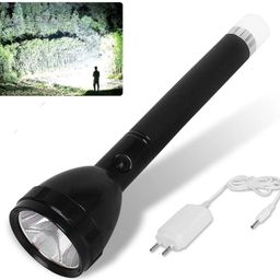 JACKCLEEN ™ 1 Km Lithium Battery Long Range Led Torch Light Rechargeable & Dual Battery Best Torch (Black, 25 cm, Rechargeable) image 1
