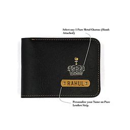 the bling stores Personalized Custom Genuine Leather Wallet for Men with Name and Charm (HB-WL-0070 Black) image 3