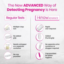 i-Know Advance Mid Stream Pregnancy Test Kit | Rapid One Step Home based Midstream Urine Pregnancy Test | Accurate Result in 3 mins | HcG Test Kit | Pack of 3 image 4