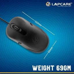 LAPCARE Optical USB Mouse L-60 Plus (Ind) 1000Dpi,3- Button, Scrolling Wheel, Plug and Play (Black) image 3