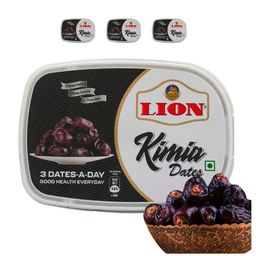 Lion dates Kimia Mazafati Dates, 1.5kg (500g x 3 Packs) – Premium Soft Khajoor/Khajur, Nutritious Dry Fruits Pack of 3 image 1