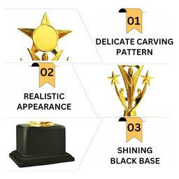 10 PC Star Trophy - 29 with Customization Logo for Events, Functions, Award (25 CM) image 3