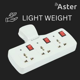 Aster 3+3 Universal Multi Plug Socket Extension Board, Power Adapter with Individual Switches and Fuse Protection 240 Volt (White) image 5