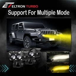 ELTRON TURBO Waterproof 2 Year Warranty Super High Bright Dual Lens Mini Driving Power Fog Light Universal All Motorcycle, Bike, Cars Projector Light 2 Color White & Yellow Pack of 2,12V DC 145W Each image 4