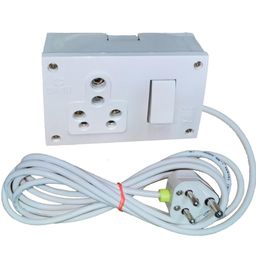 doctorspare Switch Socket Combined Extension Box for Cooler, Washing Machine, Heater, Fridge & Other Home Appliances, 6A/15A Socket 5A Plug (3 Yard Wire) image 1