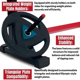 KENIT Multi-Functional Fully Adjustable Squat Stand, Bicep Stand with 4 Adjustable Level and Height for Home Gyms, Barbell Stand for Squat Exercises, Red & Black image 5