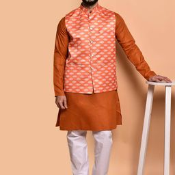 PRINTINDIA Mandarin Collar Pure Cotton Straight Kurta with Trousers-image-94