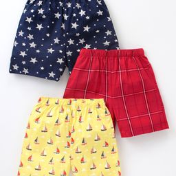 Babyhug Cotton Woven Star Printed & Checks Boxers Pack Of 3 - Multicolour-picture-10