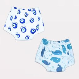 Snugkins 100% Cotton Reusable Picture Perfect & Kindergarten Tales Potty Training Pull Up Pants Pack of 2 - Multicolor-18