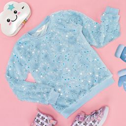 Pantaloons Junior Full Sleeves Fur & Sequin Embellished Sweatshirts - Dusty Blue-image-94