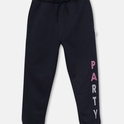 Mackly Placement Party Text Printed Joggers Style Pant - Navy Blue-image-93