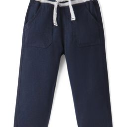 Babyhug Cotton Spandex Woven Full Length Trouser Solid Colour - Navy Blue-image-7