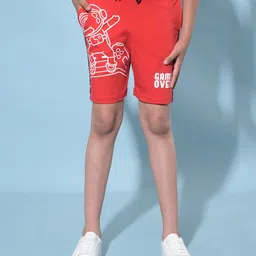 CRIMSOUNE CLUB Game Theme Printed Shorts - Red-picture-44