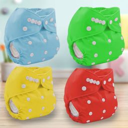 Sparkle Joy Washable & Reusable Cloth Diaper Pocket Without Inserts Pack of 4 - Multicolor-19