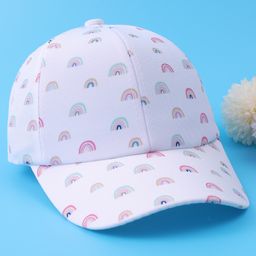 Babyhug Baseball Caps With Rainbow Print - White-image-34