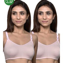 Inner Sense Organic Cotton Pack Of 2 Solid Antimicrobial Soft Feeding Bras - Multi Colour-image-61