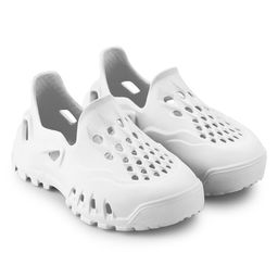 HOPPA SWEDEN Solid Perforated Slip On Clogs - White-image-14