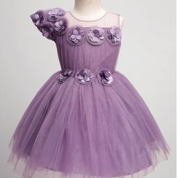 Enfance Cap Sleeves Floral Applique Detailed Knee Length Dress - Magenta-image-58