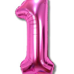 Décor Mantra 32 Inch Number Foil Balloon 1 For birthday Decorations Items-Pink Color-Pack of 1-image-42