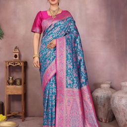 Varanga Women Woven Design Banarasi Saree With Blouse Piece-picture-40