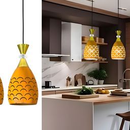 GAUVIK Yellow Textured Aluminium Ceiling Lamp-33