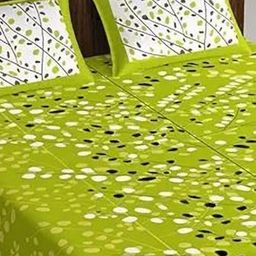 Dhawariya's Green & White Geometric 144 TC Queen Bedsheet with 2 Pillow Covers-image-78