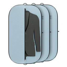 Kuber Industries Grey 3 Pieces Textured Non-Woven Suit Organisers With Zip-29