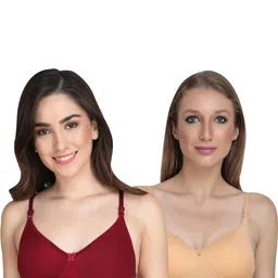 Women Cotton Maroon,Brown Padded Non-Wired Lingerie Bra Sport wear Gym Crop Tank Top-picture-44