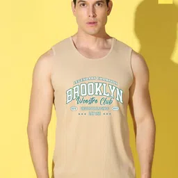 WOOSTRO Pack Of 2 Printed Super Combed Cotton Gym Vests VWS26(BKLN RUST)(98 YELLOW)-image-61