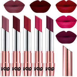 VOLO Set Of 5 Creme Matte Lipstick - 3.5 g Each - 36-42-43-44-47-image-82