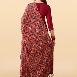 Anouk Rustic Ethnic Motifs Yoke Design Pleated Sequinned Kurta with Trouser & Dupatta image 4