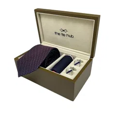 The Tie Hub Men Accessory Gift Set of Tie, Cufflinks, Pocket Square Comes with a box-image-77