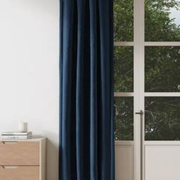 DDecor Blue Solid Polyester 9 ft Long Door Curtain-21